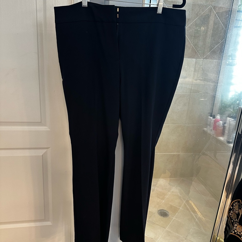 Ann Taylor Factory Women's Navy Trouser Curvy Fit Pants, 14 Petite - Picture 3 of 5